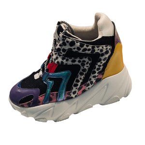 Anthony Wang Festival Multicolor Platform Wedge Sneakers Logan-01 Size 7.5